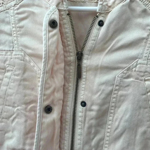 ❤️2/$30❤️[S]Max Jeans Cream Pink  100%Tencel Jacket - Picture 7 of 8
